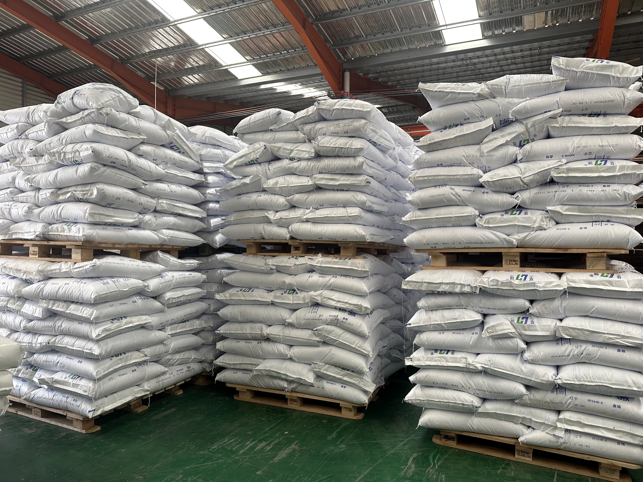 Controlled raw material storage inside the factory