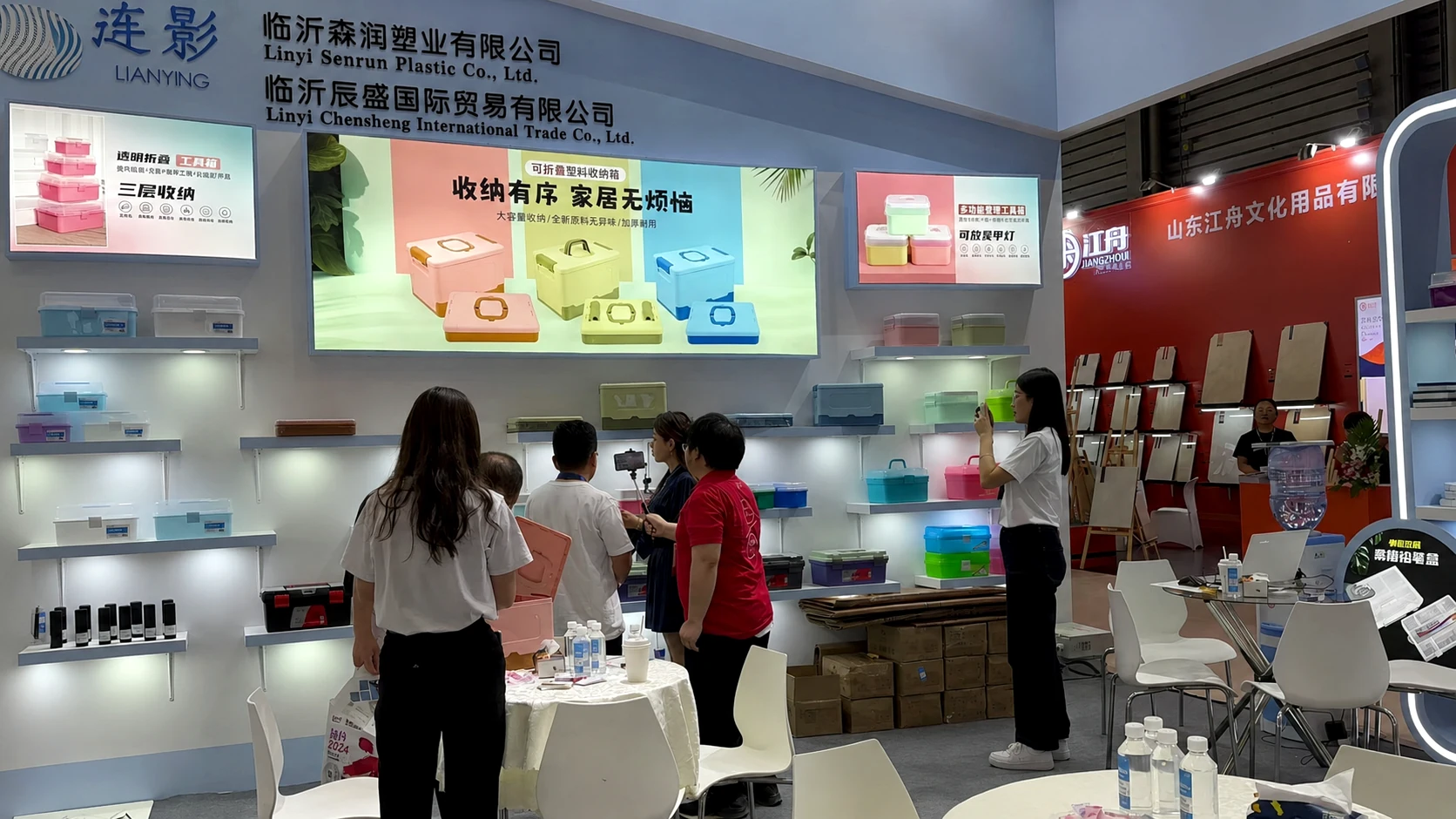 Customers exploring Lianying products at the exhibition
